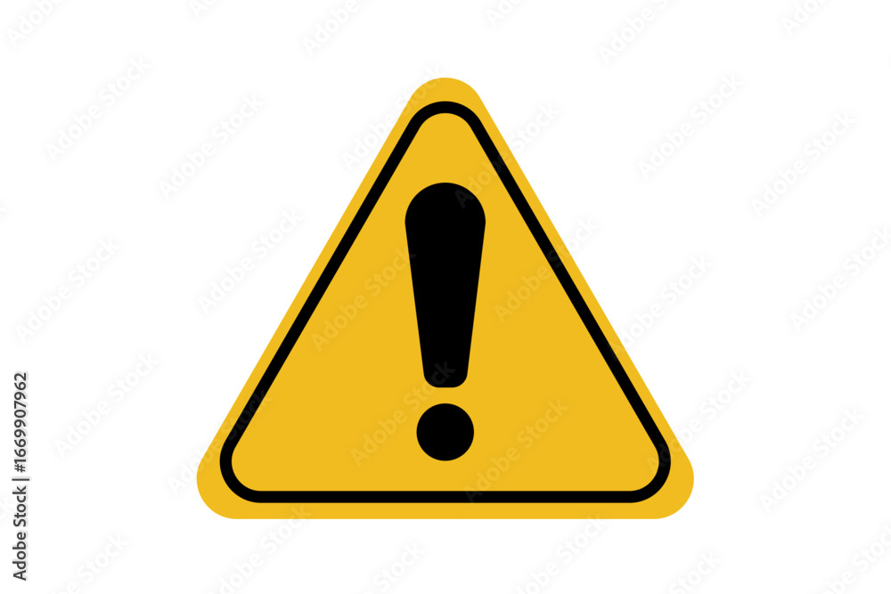 yellow triangular warning sign with black exclamation mark inside yellow triangular warning sign with black exclamation mark inside