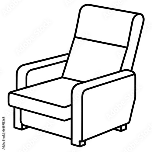 Minimalist line art of a comfortable recliner chair