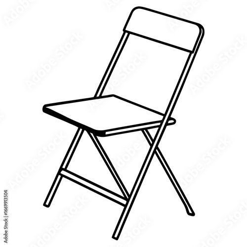 Minimalist line art of a folding chair for design projects