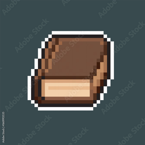 brown tome in pixel art style
