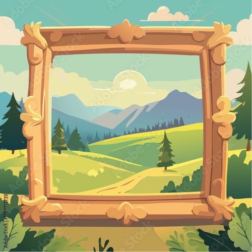 Vintage picture frame, isolated