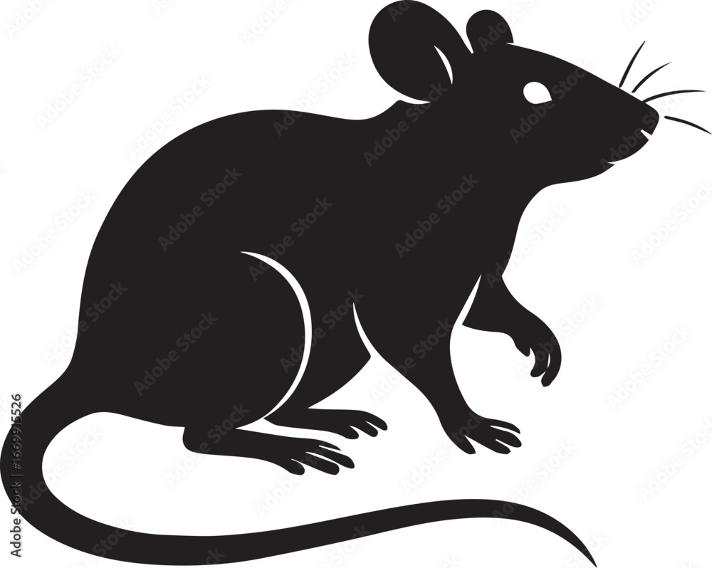 Obraz premium rat silhouette vector