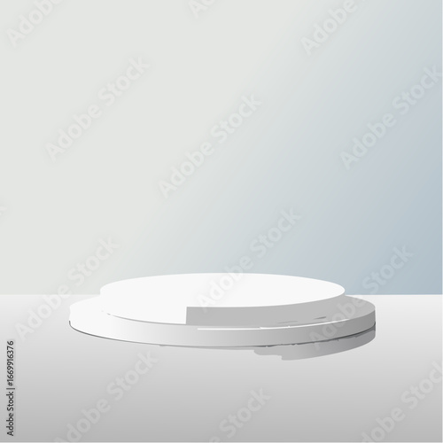 Empty podium on light grey background