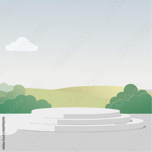 Empty podium on light grey background