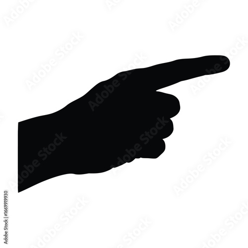 A hand with finger pointing to the right isolated on white background it is a simple and clear way to indicate direction or choice