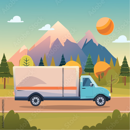 Truck next day delivery icon vector
