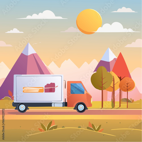 Truck next day delivery icon vector