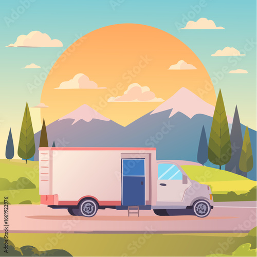Truck next day delivery icon vector