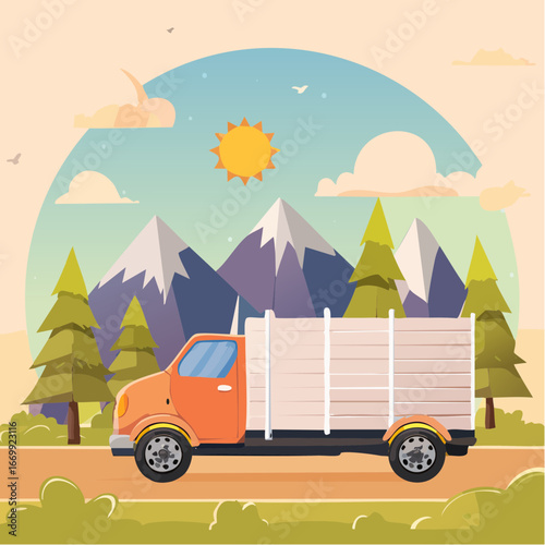 Truck next day delivery icon vector