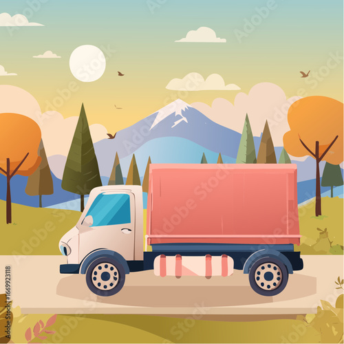 Truck next day delivery icon vector