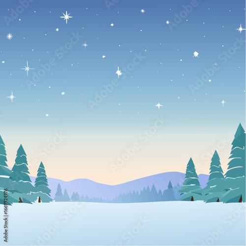 Beautiful blue sky Christmas background with lights VECTOR