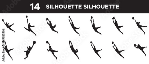 vector silhouette of football goalkeeper. goal keeper player vector silhouette. vector illustration, eps file.