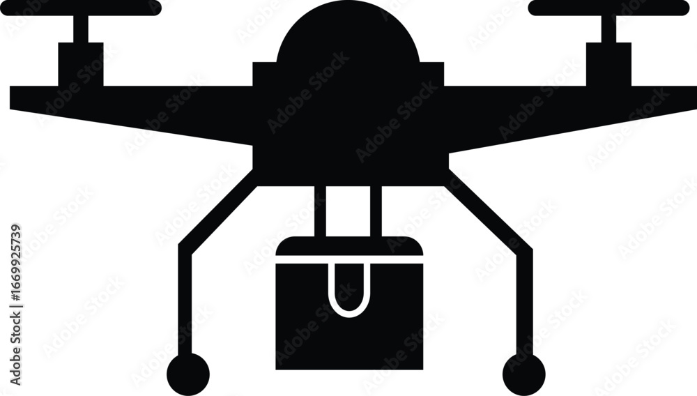 Naklejka premium Drone delivery icon