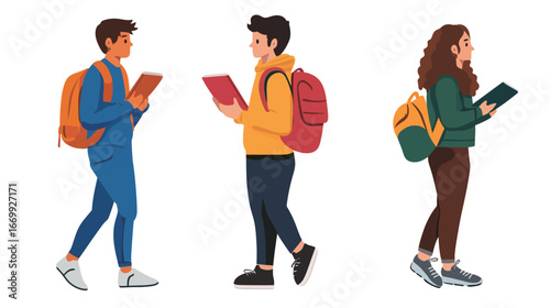Young Student Illustration Vector Graphic Design – Cute School Kid Character