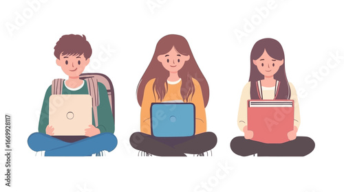Young Student Illustration Vector Graphic Design – Cute School Kid Artwork