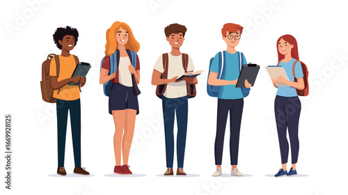 Young Student Illustration Vector Graphic Design – Cute School Kid Artwork