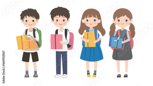 Young Student Illustration Vector Graphic Design – Cute School Kid Artwork