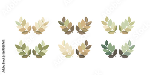 Leaf branch vector illustration with green leaves and floral design for nature and organic decoration art