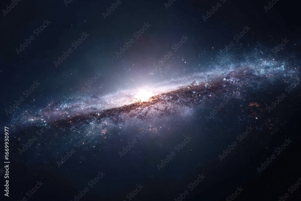 Fototapeta premium Majestic Spiral Galaxy: Celestial Swirl of Stars and Cosmic Dust
