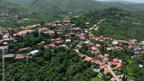 Aerial view of beautiful city of love Sighnaghi. Georgia 2025 summer