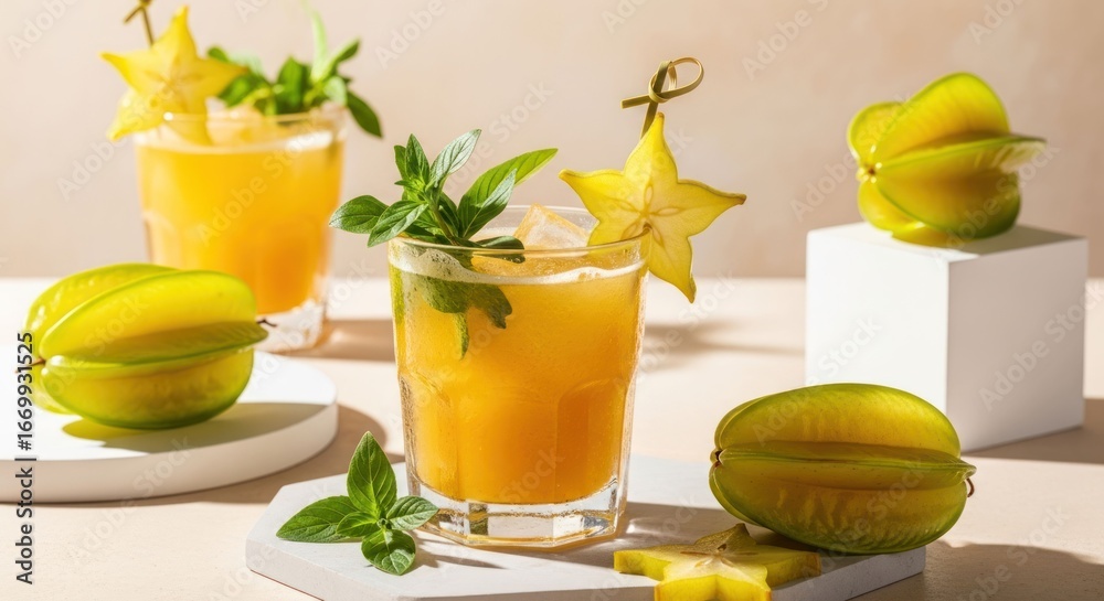 Fototapeta premium Refreshing star fruit cocktails