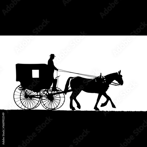 horse carriage silhouette