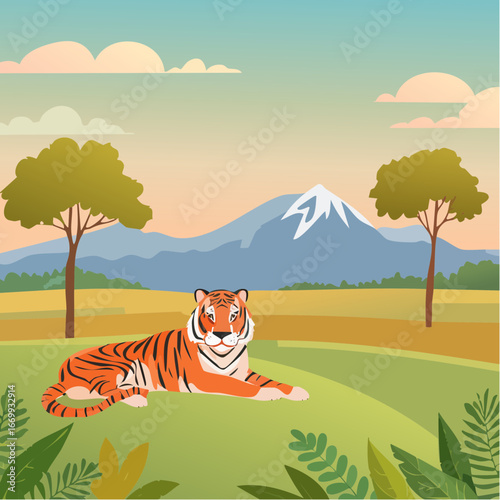 Tiger pattern vector background