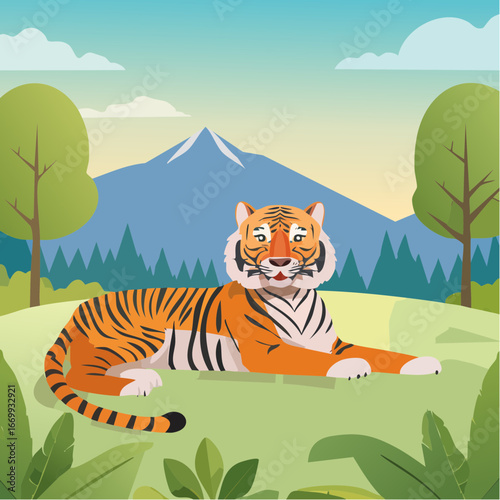 Tiger pattern vector background