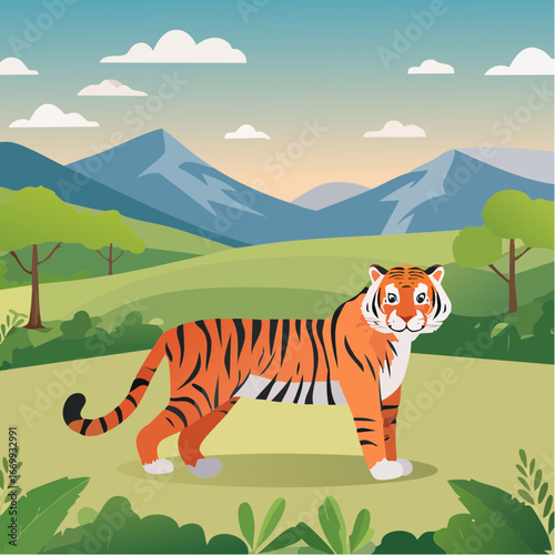 Tiger pattern vector background