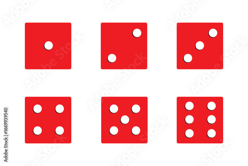 Game dice.Gaming dice icons.. Dice from one to six. Dices Vector illustration. Monochrome dices