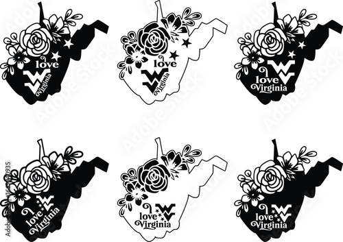 West Virginia best vector, Clipart, Silhouette, Vector, icons, illustration, design.