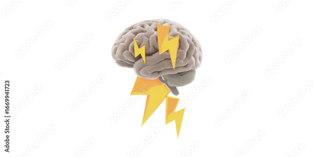 custom made wallpaper toronto digitalBrain With Lightning Bolts Symbolizing Creativity And Mental Energy Isolated On Transparent Background