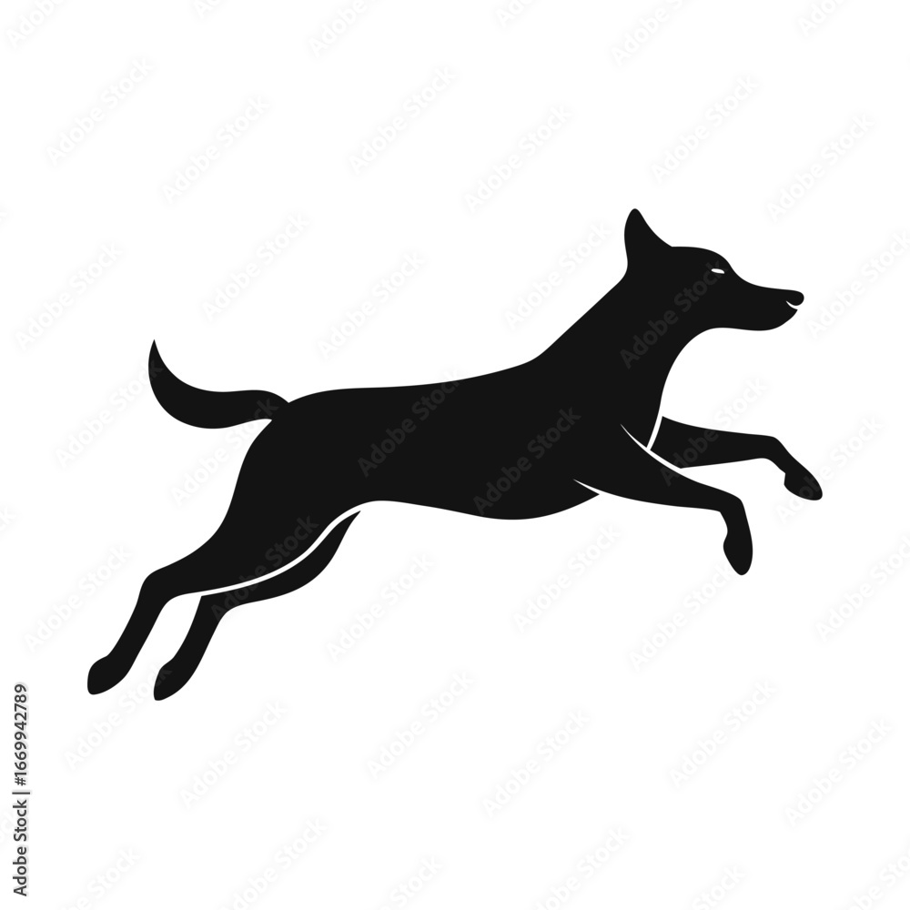 silhouette of a dog jumping on white background silhouette of a dog jumping on white background
