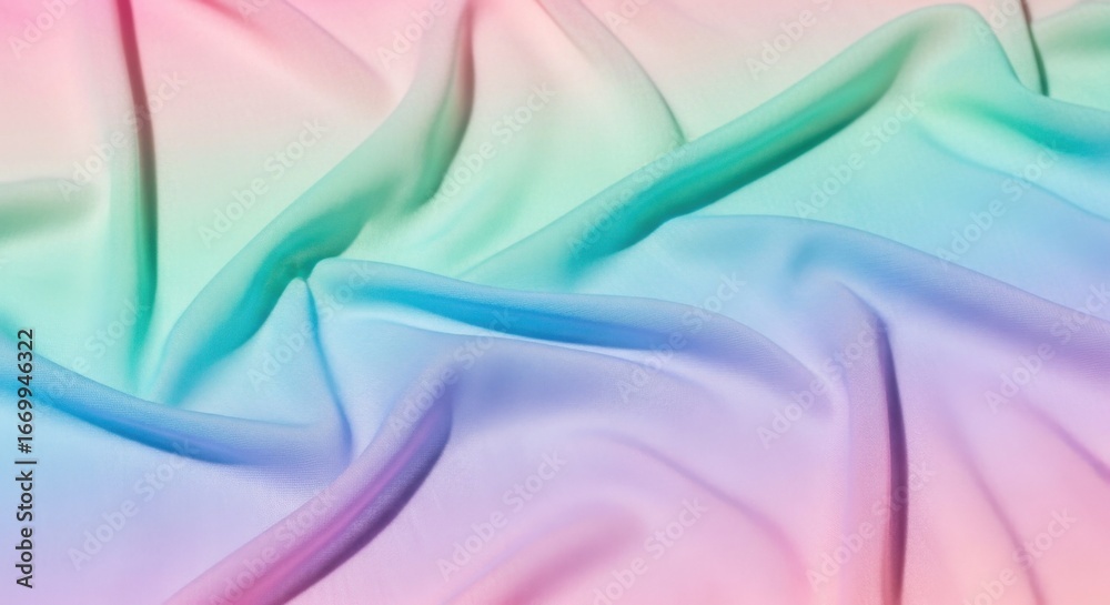Obraz premium Colorful Satin Fabric with Soft Light and Smooth Texture in Pastel Shades