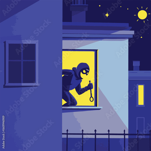 Night thief breaking into house
