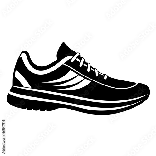 Running Shoes vector clean black silhouette design white background