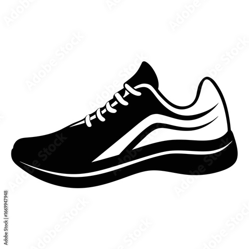 Running Shoes vector clean black silhouette design white background