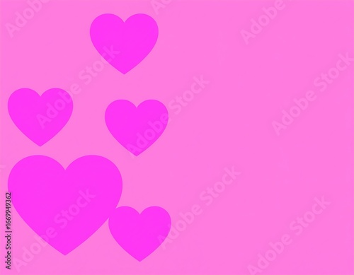 Simple pink hearts on a pink background