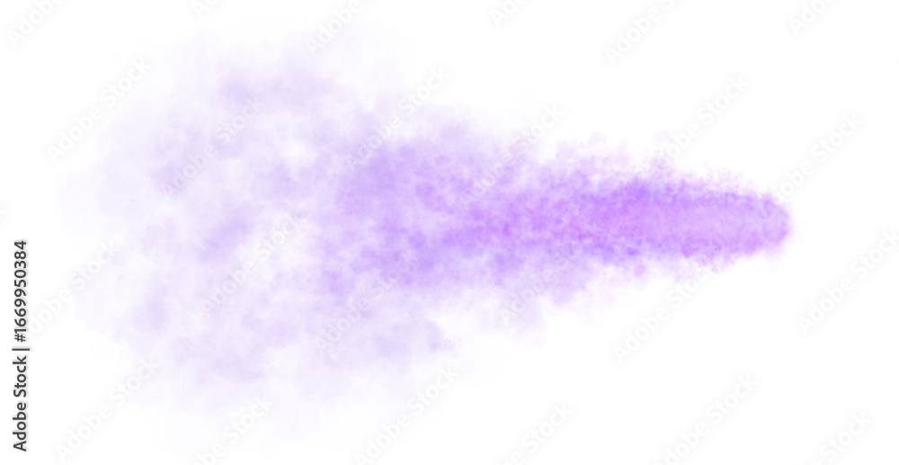 Fototapeta premium Realistic violet smoke or mist texture isolated on a transparent background for creative use in visual effects projects and digital artworks