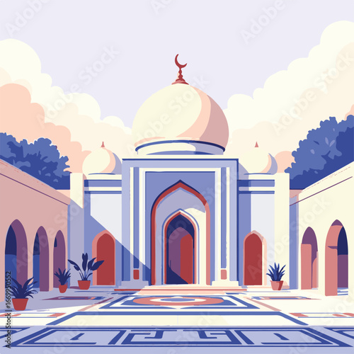 Taj Mahal monument during golden sunset