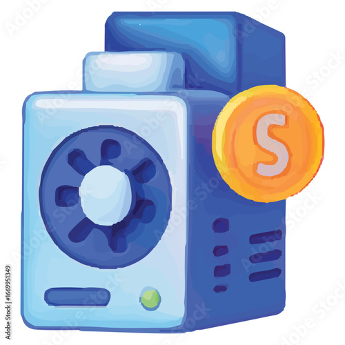 Modern Digital Wallet Icon for Blockchain Crypto Storage