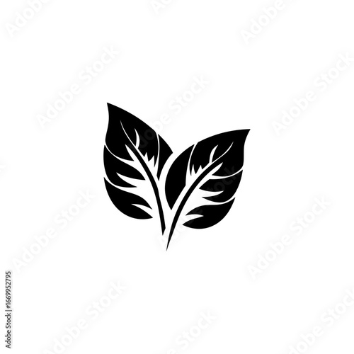 Single Line Art Leaf Icon – Minimal Eco-Friendly, Nature, Sustainability, and Environment Vector Illustration