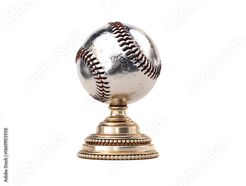 Baseball Trophy on White Background