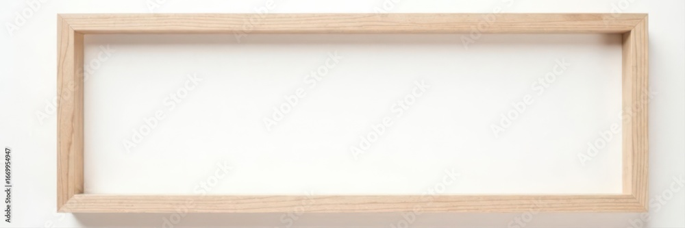 Naklejka premium Clean, rectangular wooden frame on a white background , empty, picture, home decor