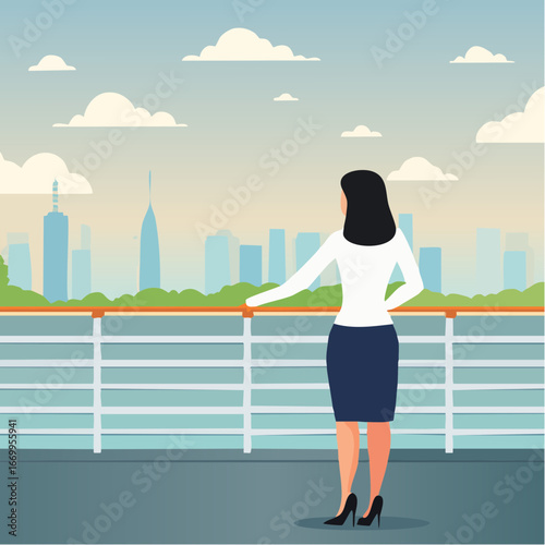 Business woman looking into the distance