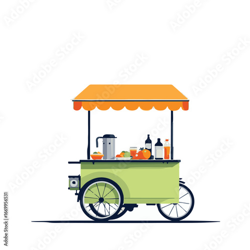 Juice street vendor cart illustration