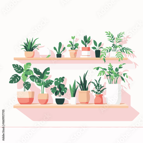 Indoor plants in decorative pots design