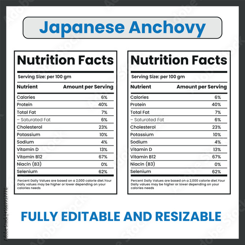 Japanese Anchovy Fish Vector Art