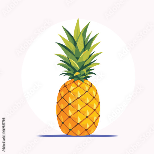 Fresh ripe pineapple tropical fruit design
