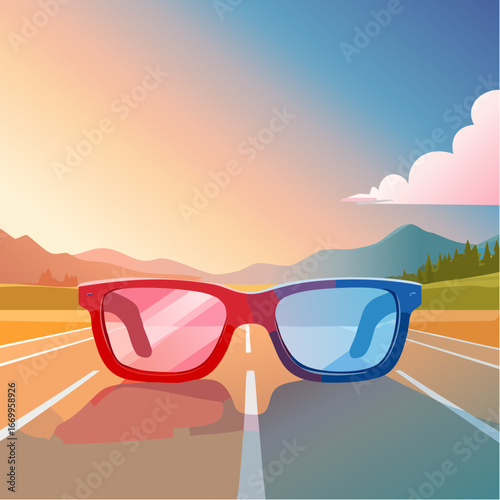 3d glasses vector
